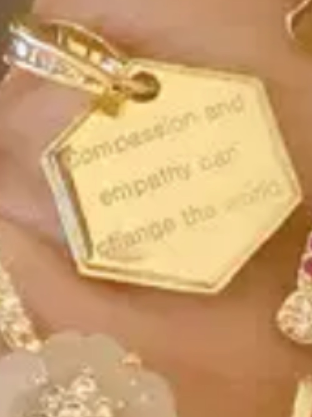 Melinda Maria Compassion Charm with Gold Chain - NEW